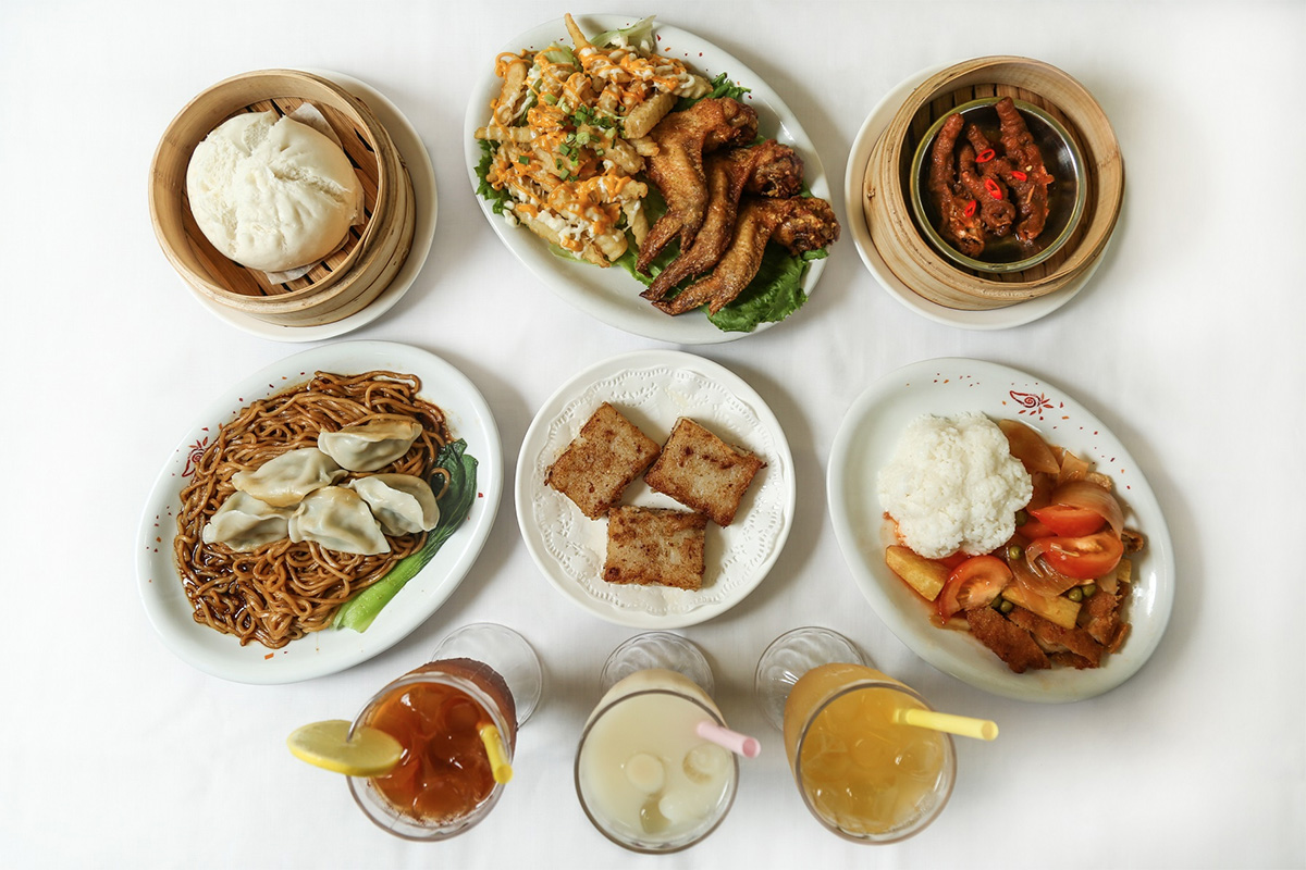 Nourriture asiatique en flat lay